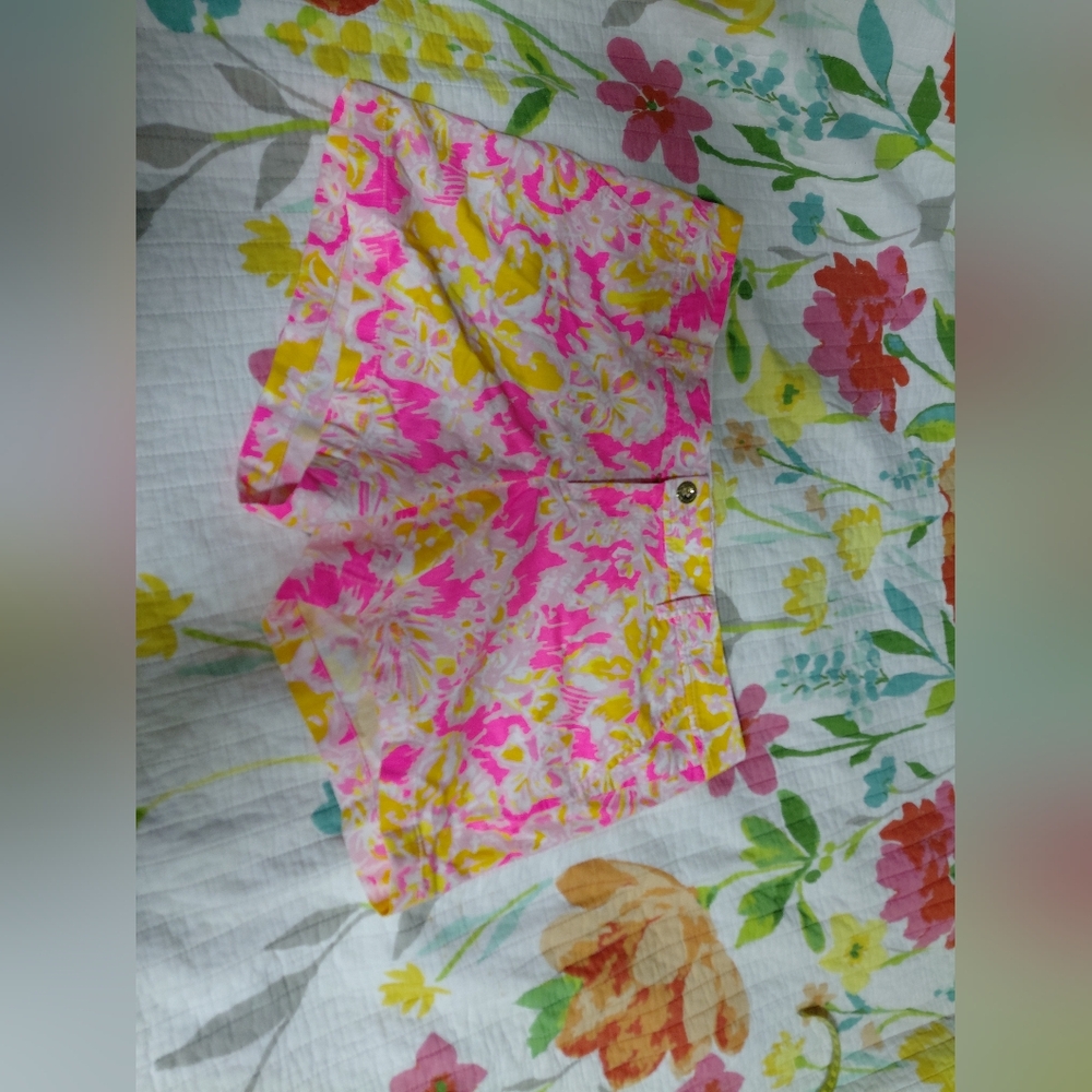 Lilly Pulitzer Pink Yellow Floral Shorts